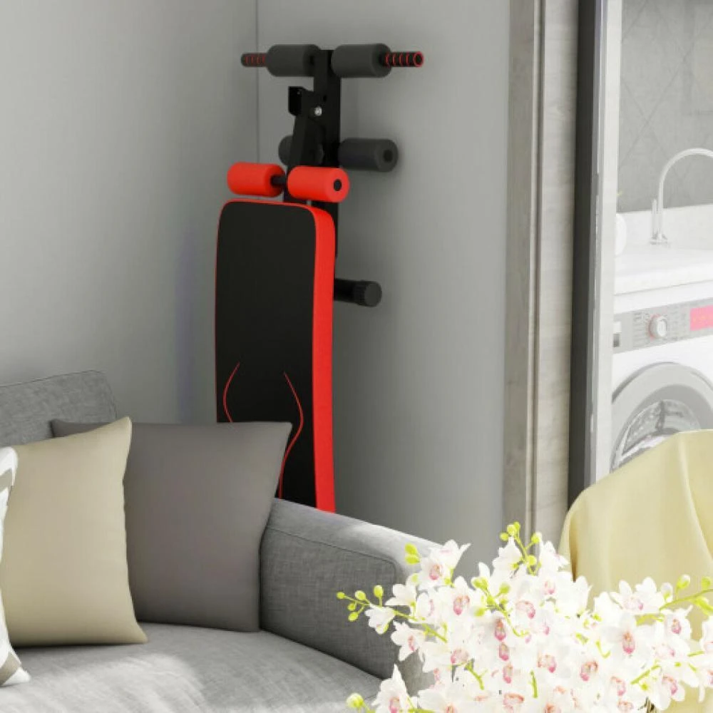 商品Hivvago|Folding Weight Bench Adjustable Sit-up Board Workout Slant Bench-Red,价格¥638,第2张图片详细描述