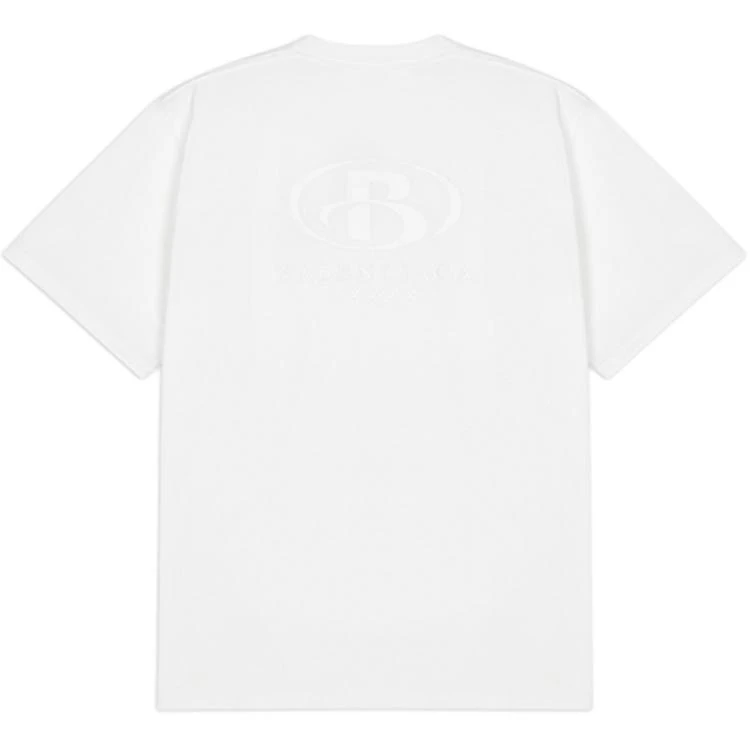 商品[国内直发] Balenciaga|巴黎世家 纯色Logo标饰短袖T恤 常规版型 男款 白色,价格¥2504,第3张图片详细描述