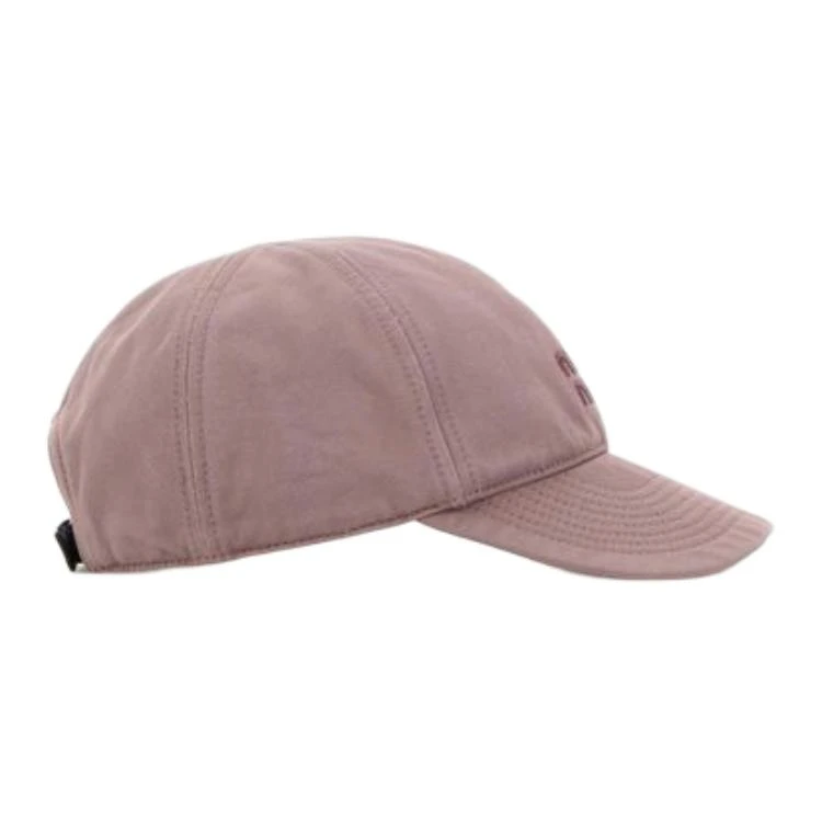 商品[国内直发] Miu Miu|缪缪 徽标刺绣 棉 鸭舌帽 女款 粉色,价格¥5586,第3张图片详细描述