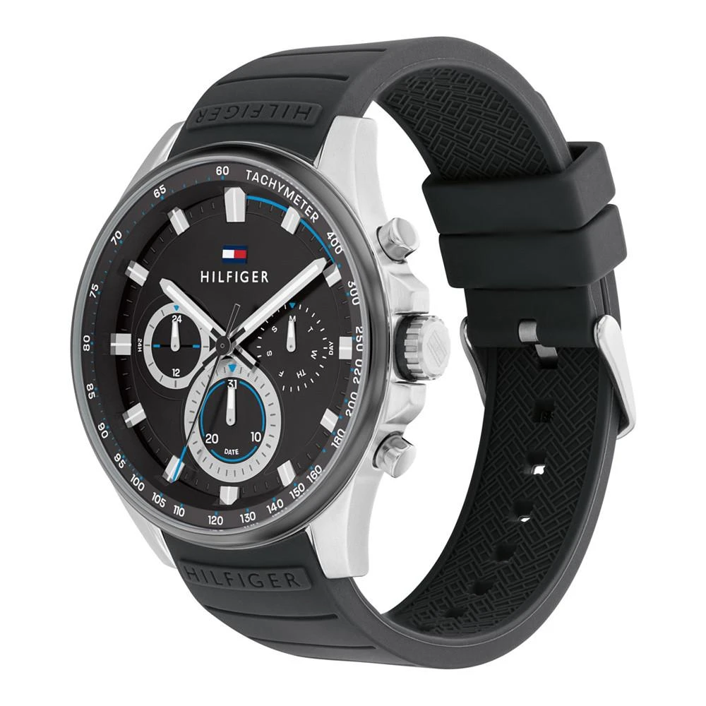 商品Tommy Hilfiger|Men's Black Silicone Strap Watch 44mm,价格¥1165,第3张图片详细描述