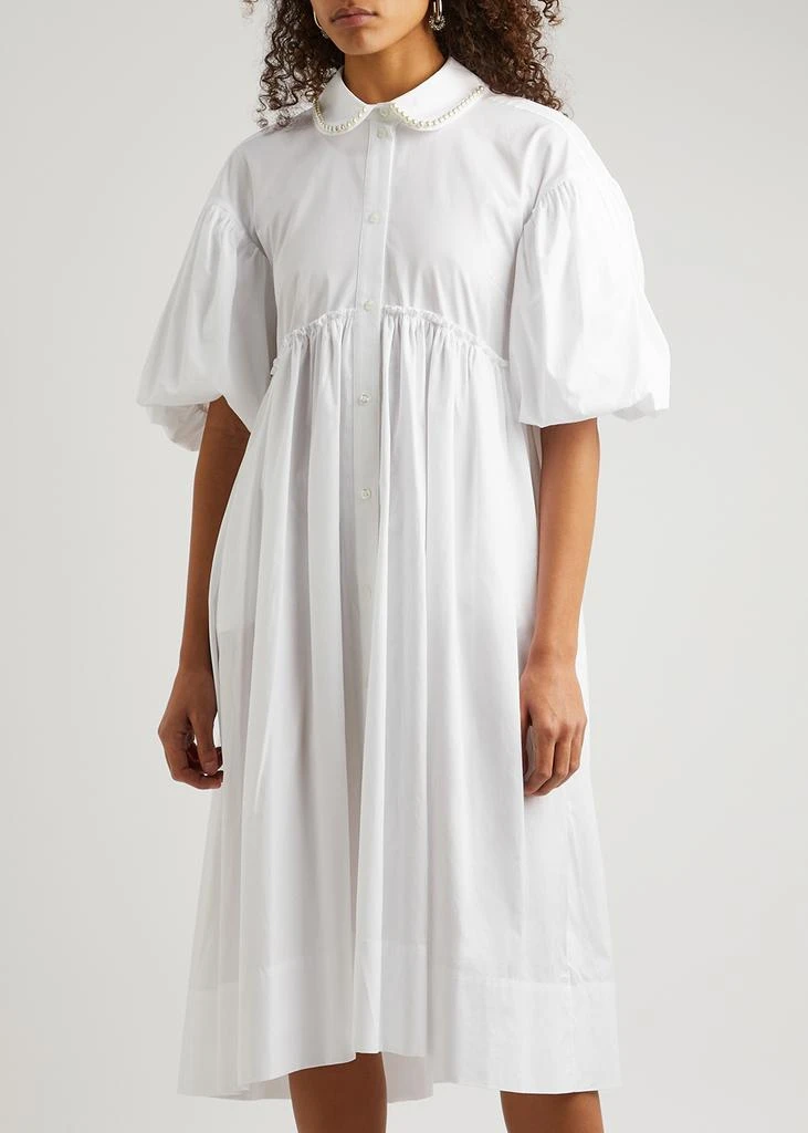 商品Simone Rocha|Faux pearl-embellished cotton-poplin midi dress,价格¥5960,第2张图片详细描述