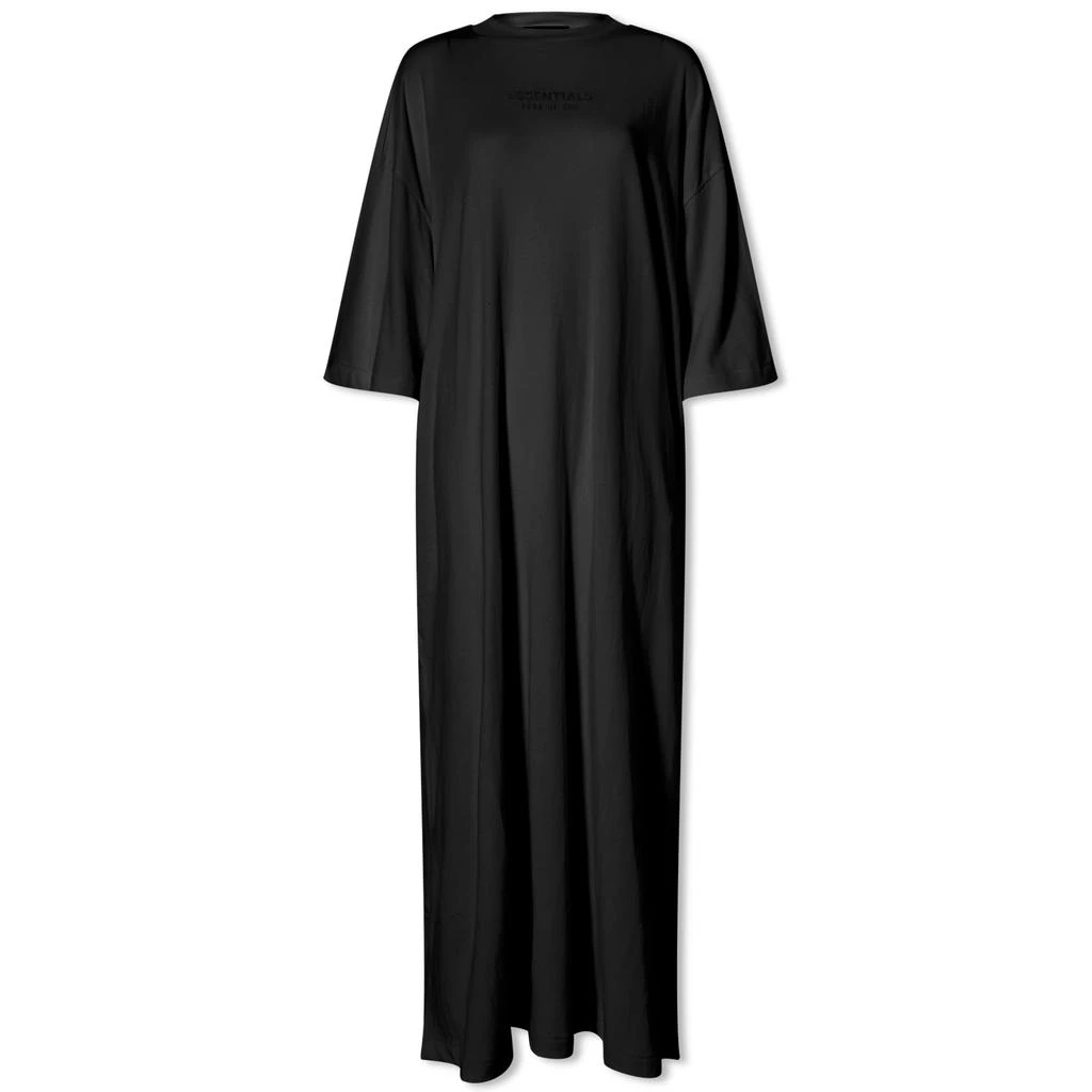 商品Essentials|Fear of God ESSENTIALS Essentials 3/4 Sleeve Dress - Jet Black,价格¥360,第1张图片