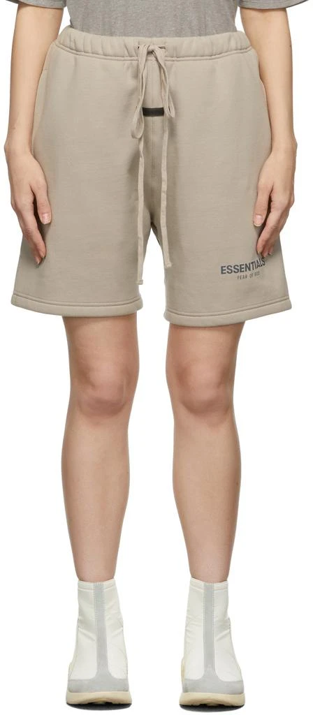 商品Essentials|Tan Fleece Sweat Shorts,价格¥555,第1张图片