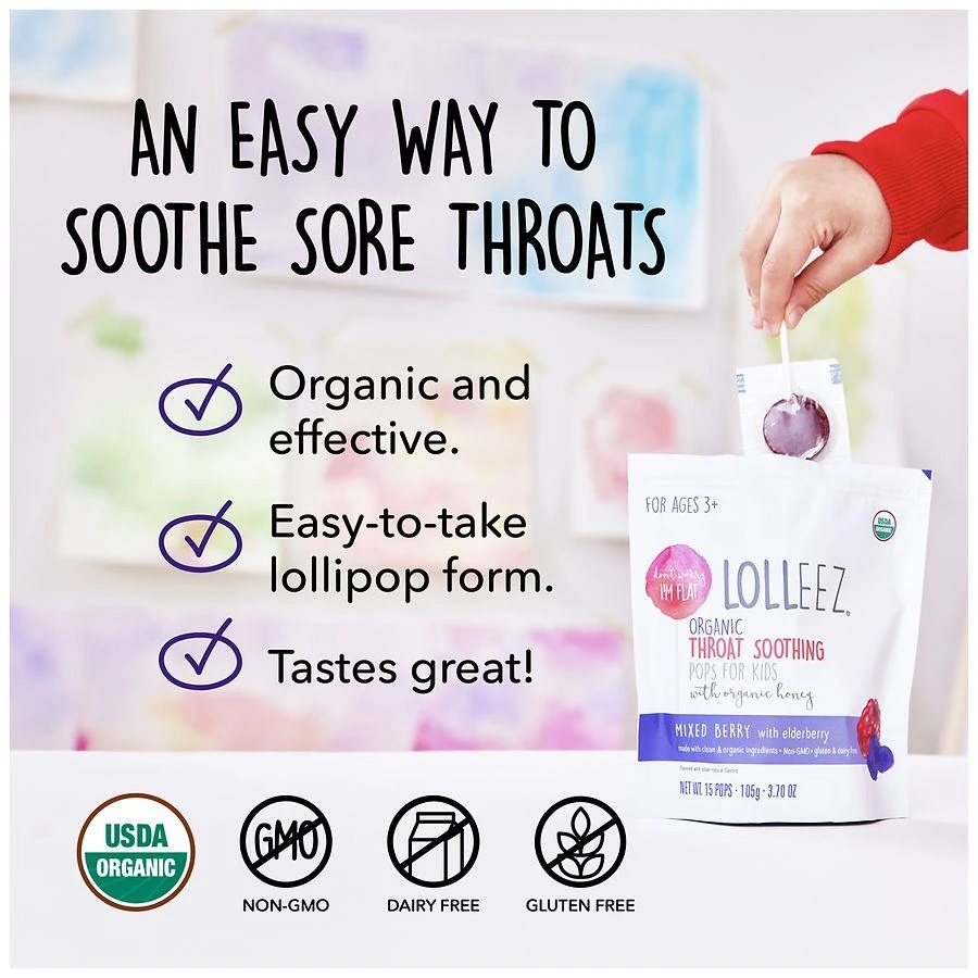 Organic Throat Soothing Pops For Kids 商品