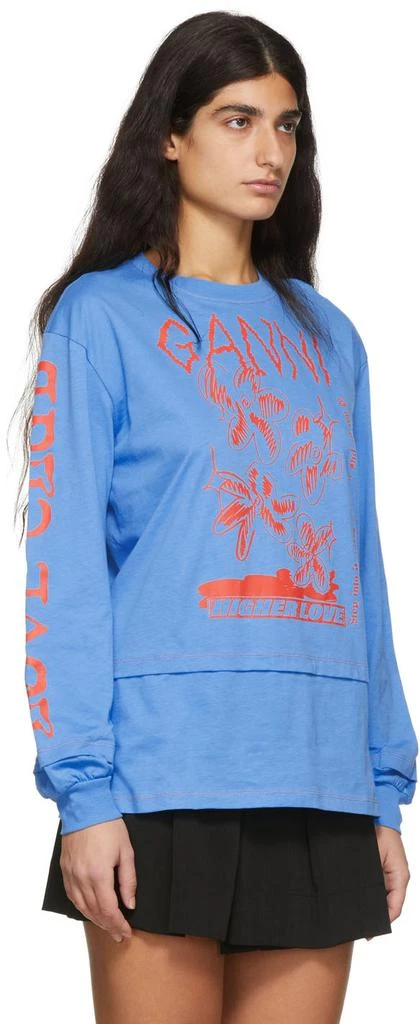 商品Ganni|Blue Organic Cotton T-Shirt,价格¥556,第2张图片详细描述
