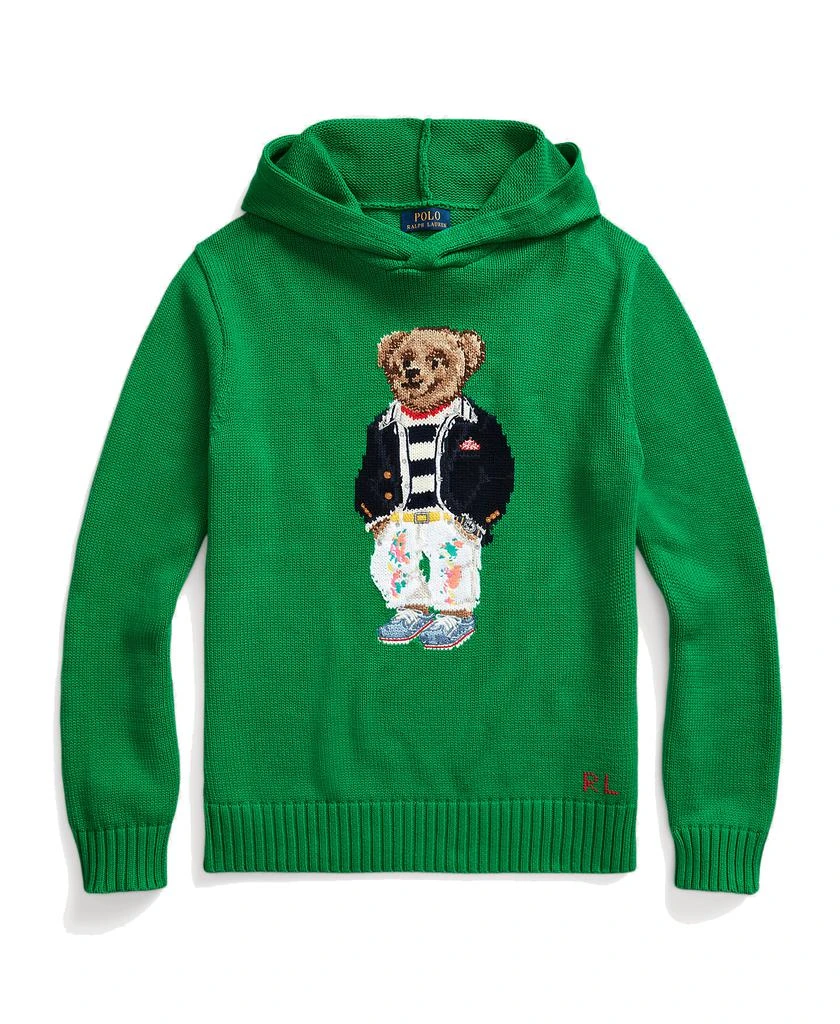 商品Ralph Lauren|Polo Ralph Lauren Preppy Bear Cotton Hooded Jumper Cruise Green,价格¥3584,第1张图片