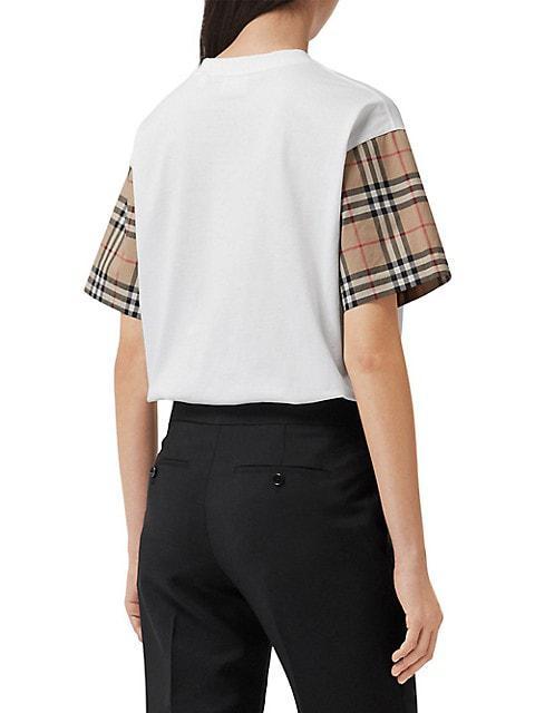 商品Burberry|Carrick Check Sleeve T-Shirt,价格¥3126,第6张图片详细描述