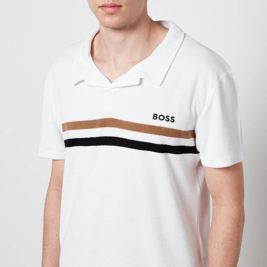 BOSS Bodywear Men's Terry Short Sleeve Shirt - Natural商品第4张图片规格展示