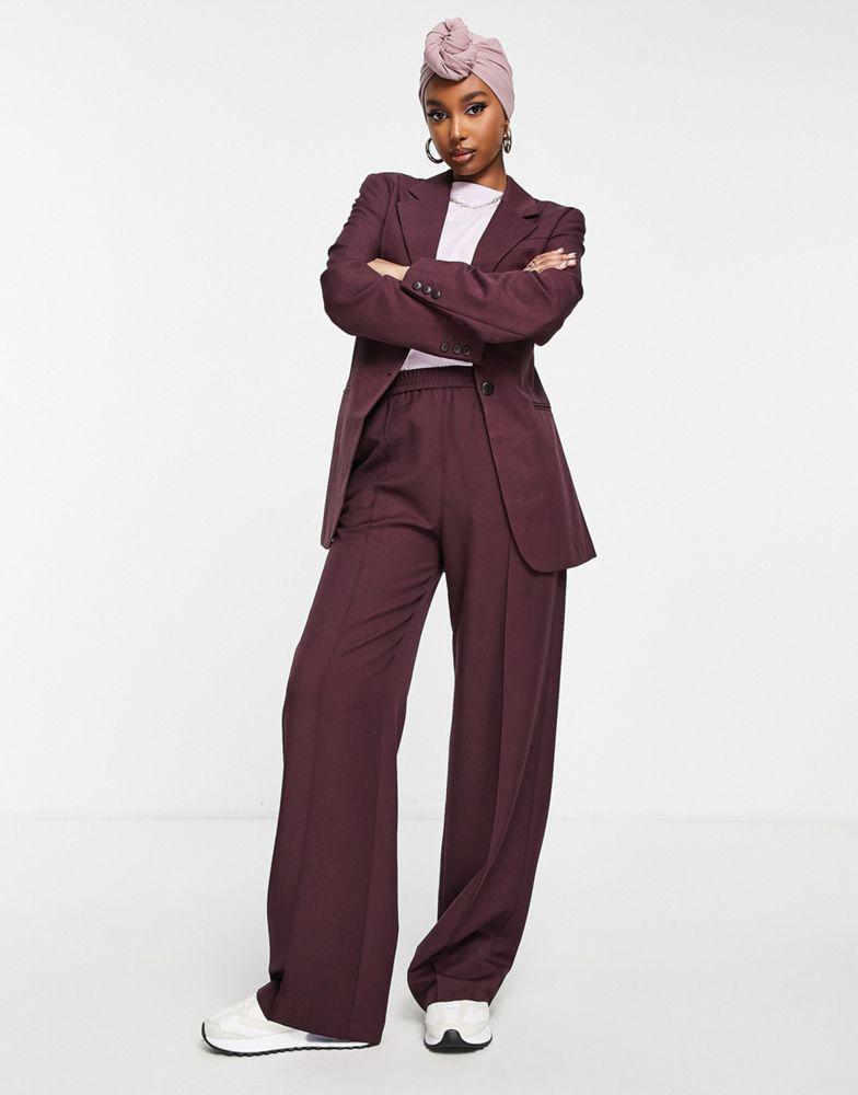 ASOS DESIGN commuter suit jogger in burgundy商品第1张图片规格展示