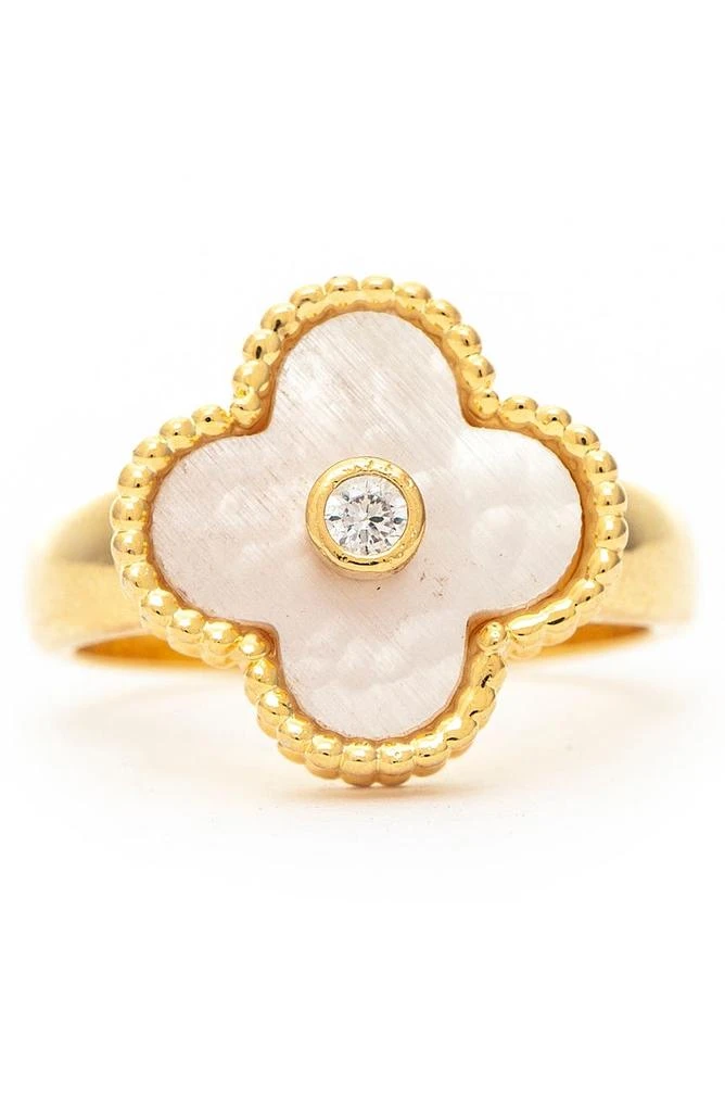商品Rivka Friedman|Mother of Pearl & CZ Flower Ring,价格¥742,第1张图片
