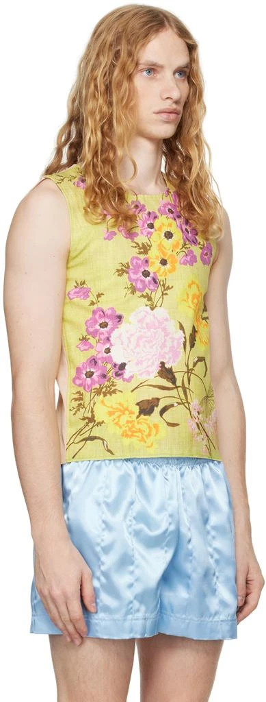 商品Adam Jones|Green Floral Tea Towel Tank Top,价格¥893,第2张图片详细描述