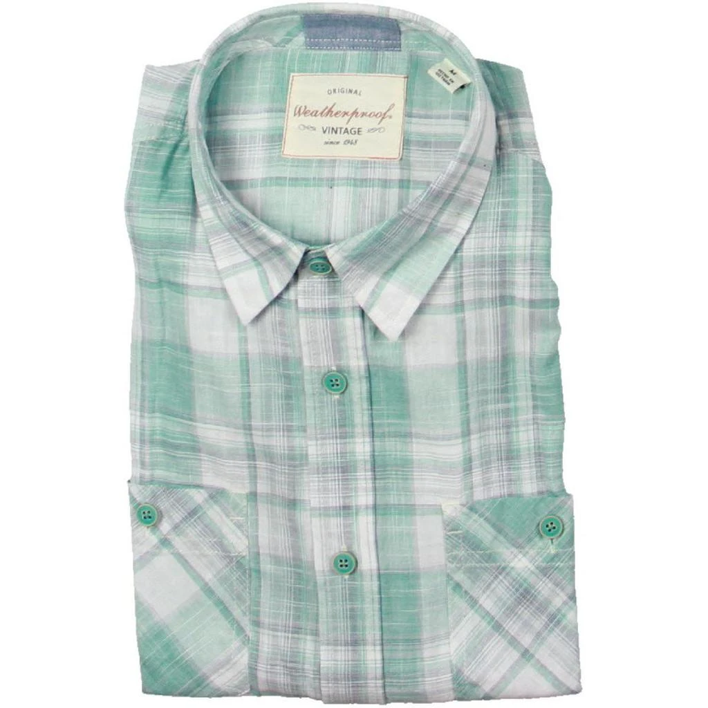 商品Weatherproof Vintage|Weatherproof Vintage Mens Cotton Plaid Button-Down Shirt,价格¥62,第2张图片详细描述