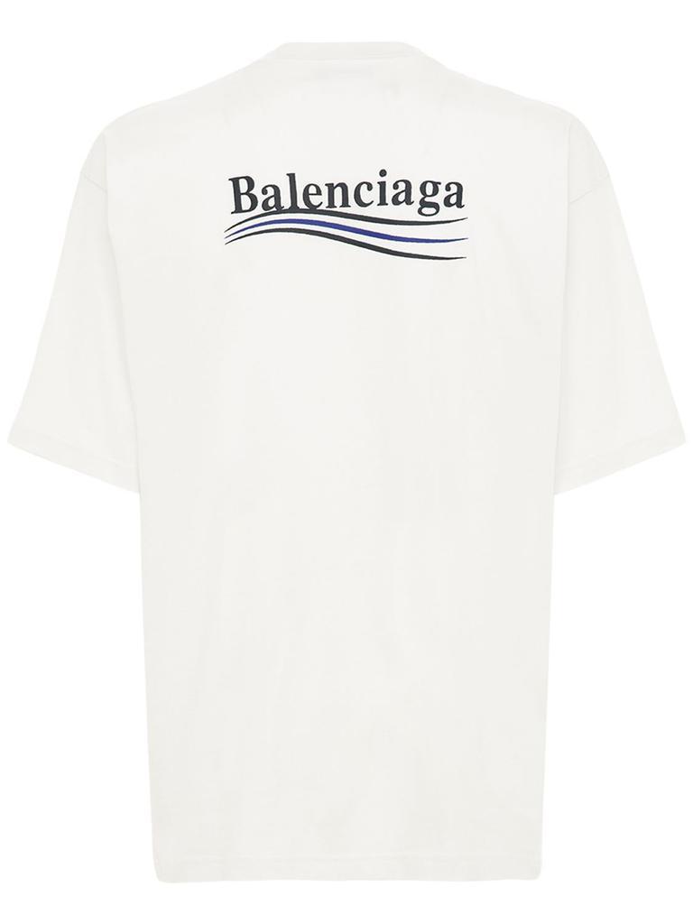 商品Balenciaga|Political Logo Cotton Jersey T-shirt,价格¥5074,第6张图片详细描述