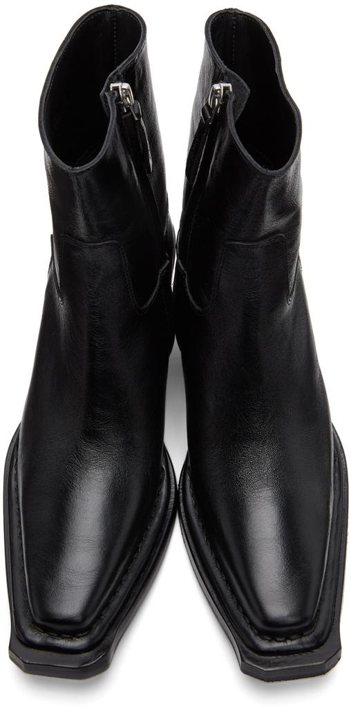 Black Leather Ankle Boots商品第5张图片规格展示