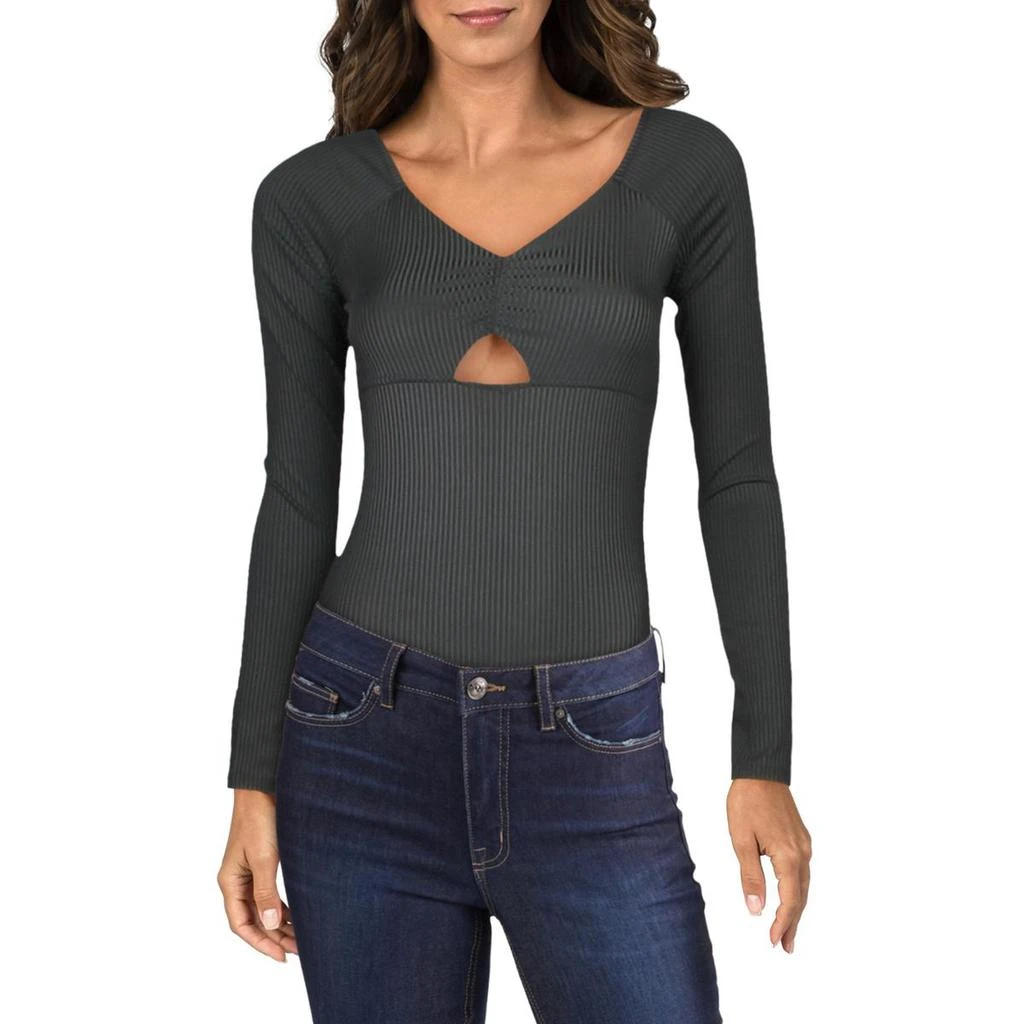 商品Material Girl|Material Girl Womens Juniors Ruched Cut Out Bodysuit,价格¥46,第2张图片详细描述