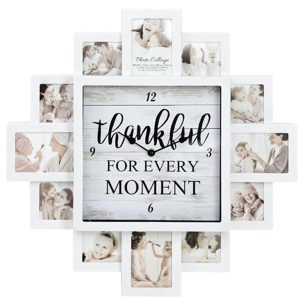 商品American Art Decor|Picture Frame Collage Wall Clock,价格¥296,第5张图片详细描述