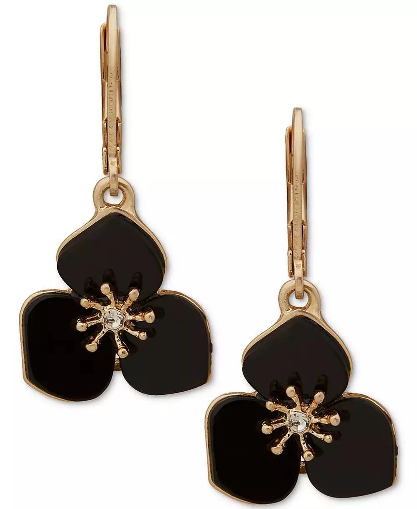 商品Lonna & Lilly|Gold-Tone Pavé Jet Flower Drop Earrings,价格¥199,第1张图片