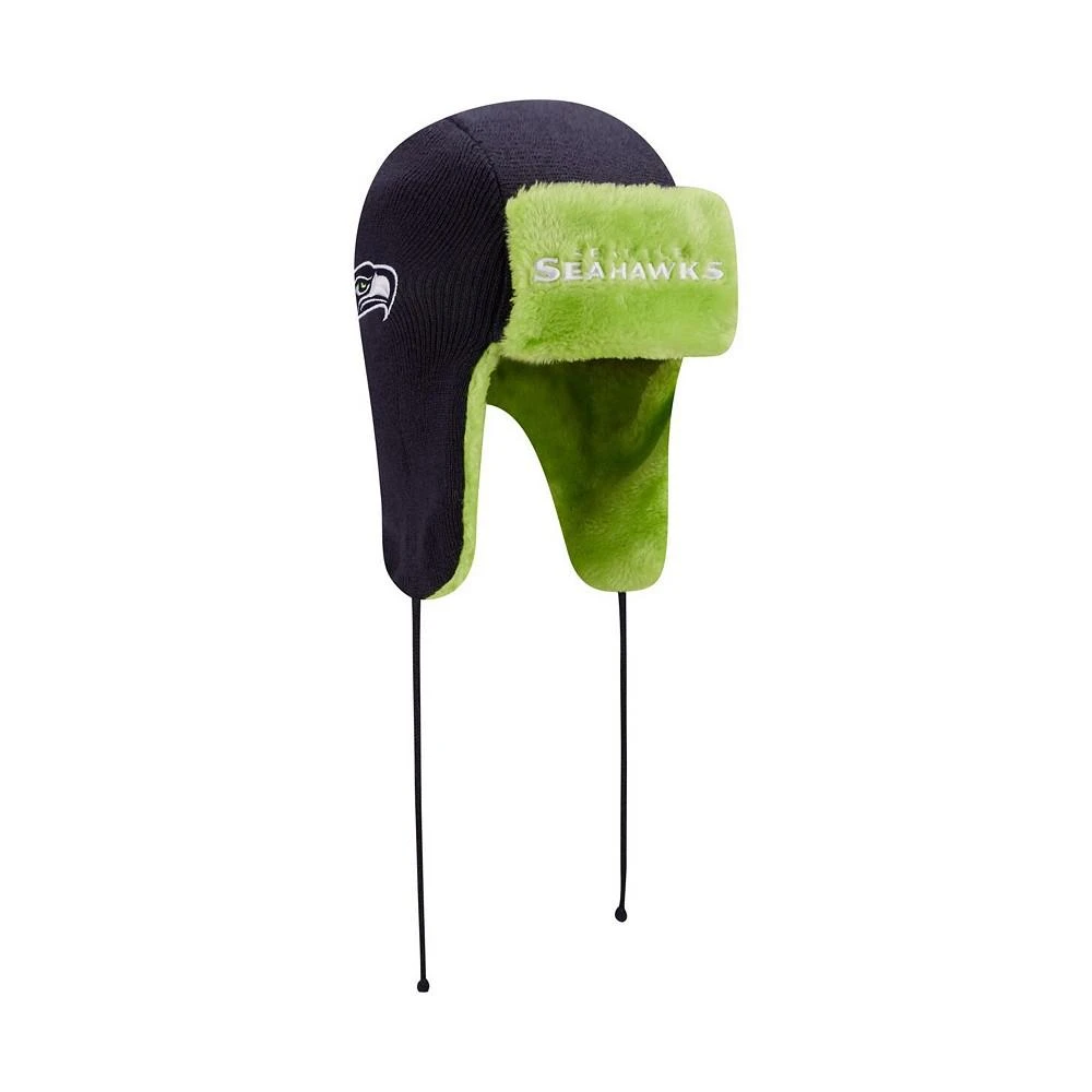 商品New Era|Men's College Navy Seattle Seahawks Helmet Head Trapper Knit Hat,价格¥261,第2张图片详细描述