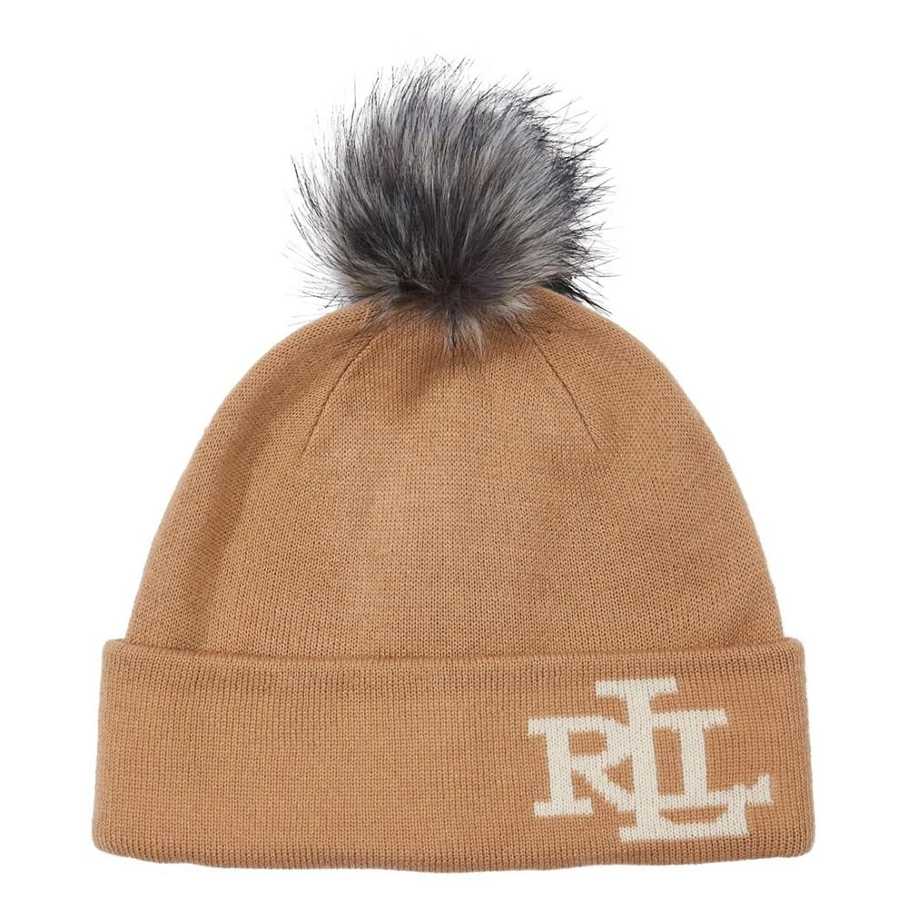 商品Ralph Lauren|Women's Knit Logo Beanie with Pom Pom,价格¥448,第1张图片