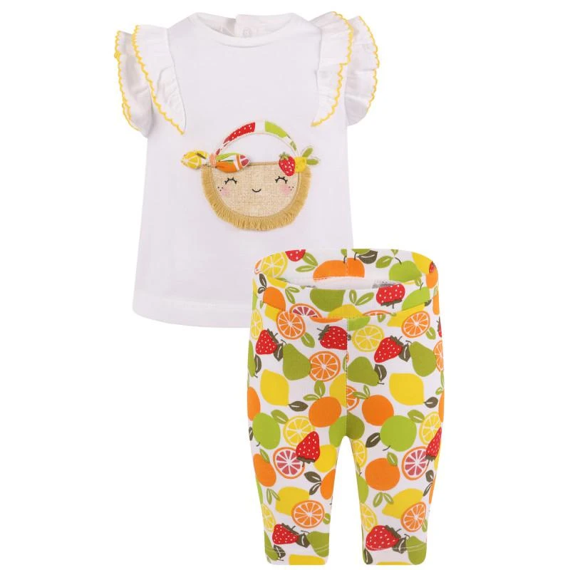 商品Mayoral|Fruit basket set of ruffled top and leggings,价格¥341,第1张图片