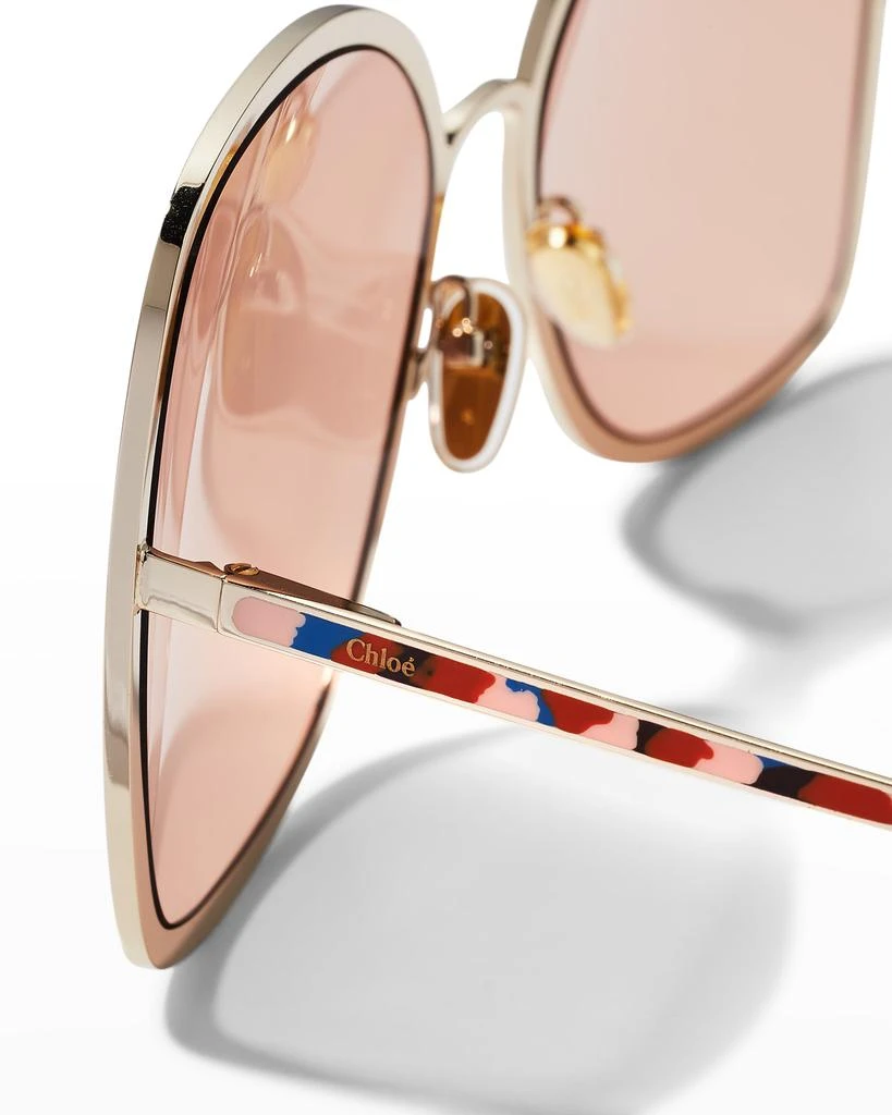 商品Chloé|Oversized Rectangle Metal Sunglasses,价格¥3901,第5张图片详细描述