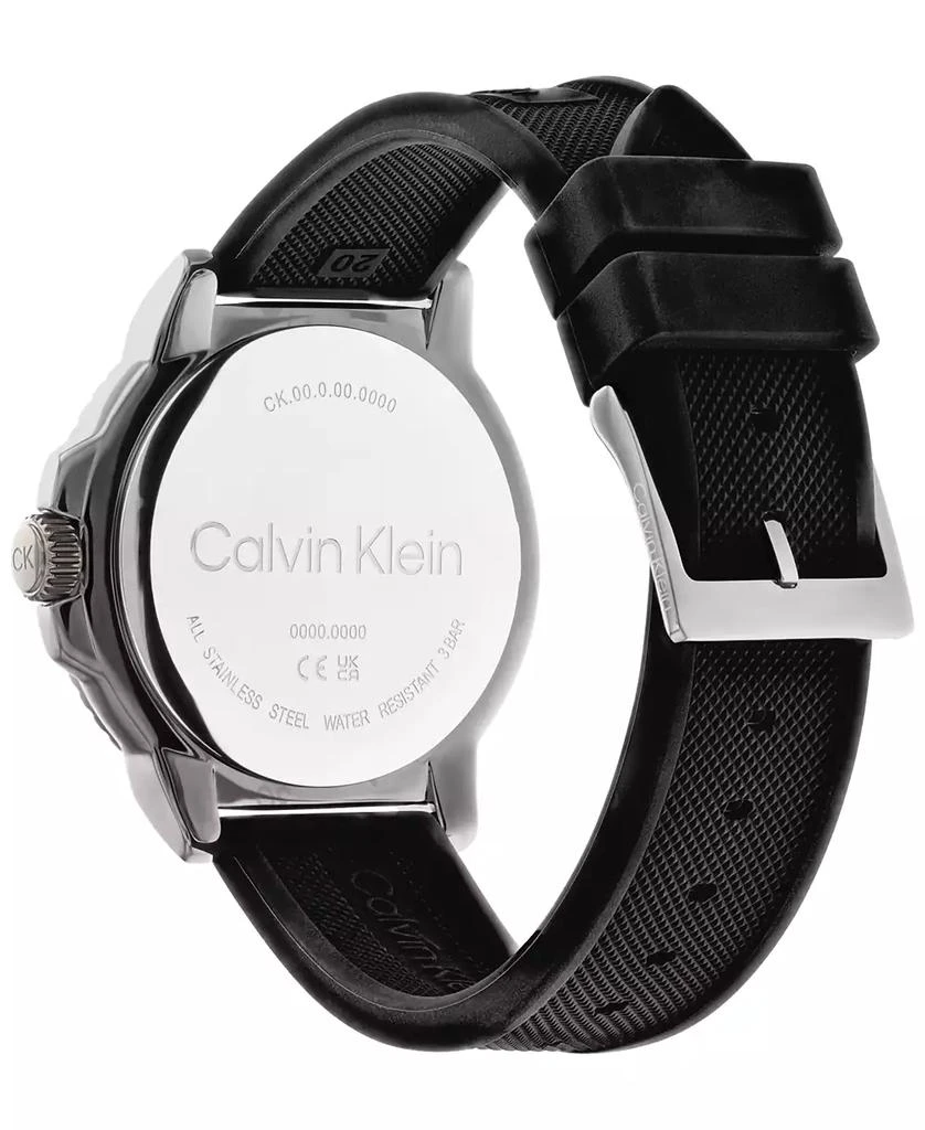 商品Calvin Klein|Men's Black Silicone Strap Watch 44mm,价格¥1065,第3张图片详细描述