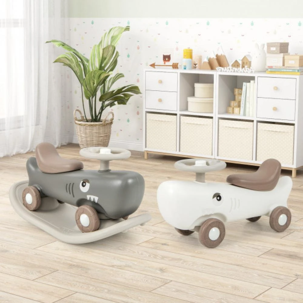 商品Hivvago|Convertible Rocking Horse and Sliding Car with Detachable Balance Board-Dark Gray,价格¥793,第1张图片
