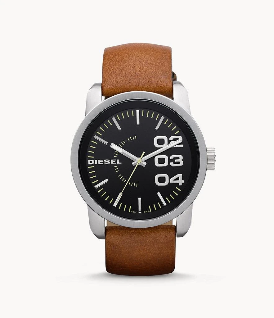 商品Diesel|Diesel Men's Double Down 46 Three Hand, Silver Stainless Steel Watch,价格¥593,第1张图片