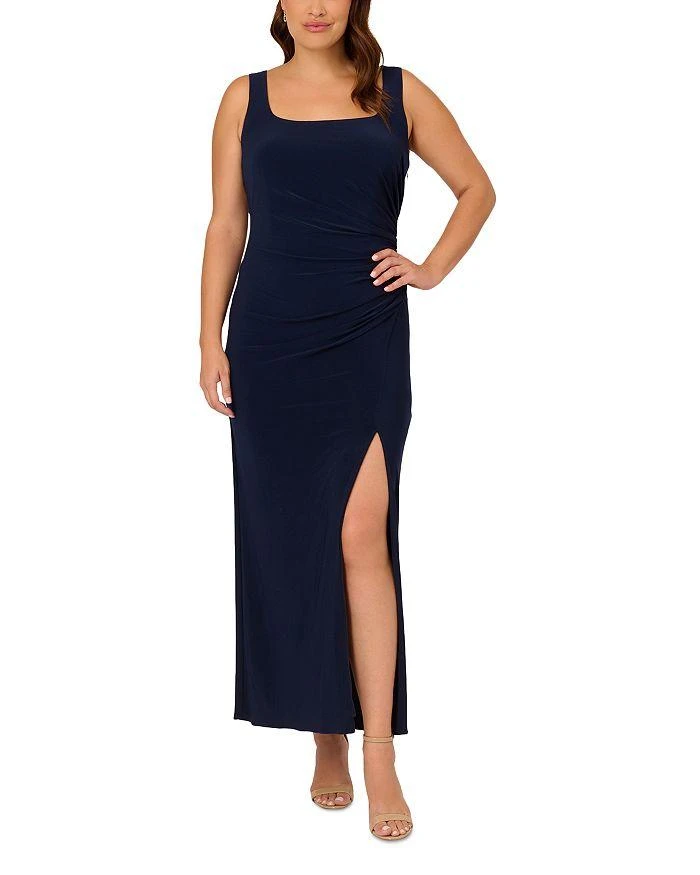 商品Adrianna Papell Plus|Embellished Cowl Back Lace & Jersey Gown ,价格¥491,第1张图片