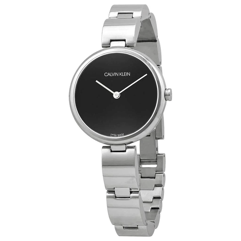 商品Calvin Klein|Calvin Klein Wavy Quartz Black Dial Ladies Watch K9U23141,价格¥299,第1张图片