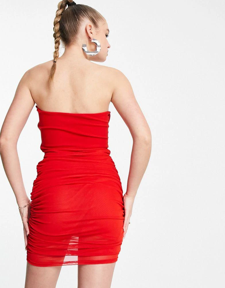 商品AsYou|ASYOU wrap mesh bandeau corset dress in red,价格¥116,第2张图片详细描述