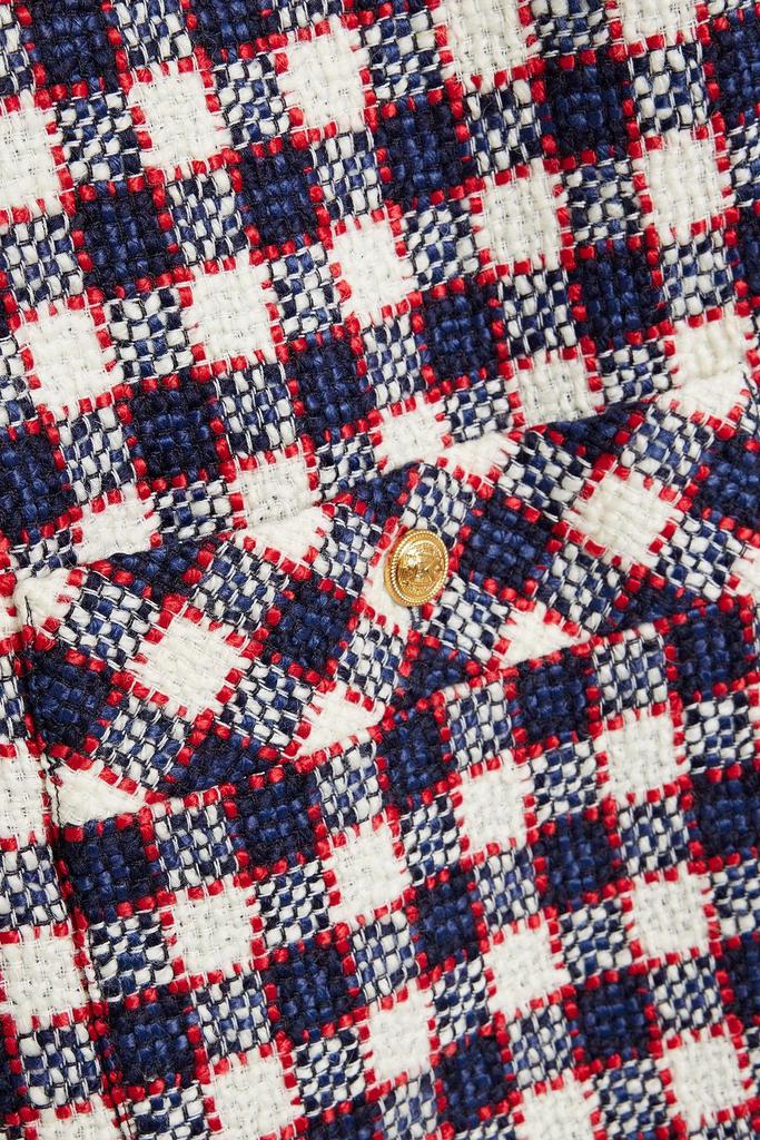 Checked wool-blend tweed mini dress商品第4张图片规格展示