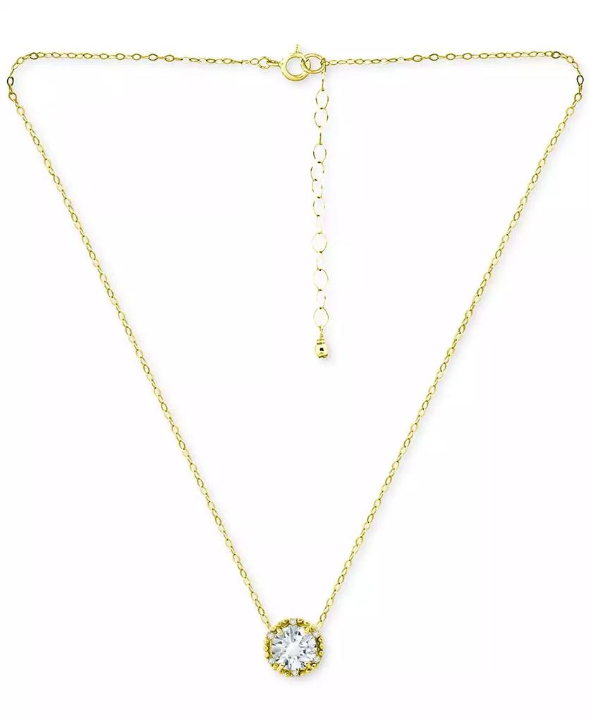 商品Giani Bernini|Cubic Zirconia Halo Pendant Necklace in 18k Gold-Plated Sterling Silver, 16" + 2" extender, Created for Macy's,价格¥573,第3张图片详细描述