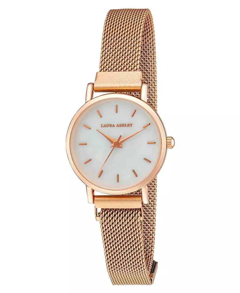 商品Laura Ashley|Women's Sleek Blush Alloy Mesh Magnet Bracelet Watch 29mm,价格¥527,第1张图片