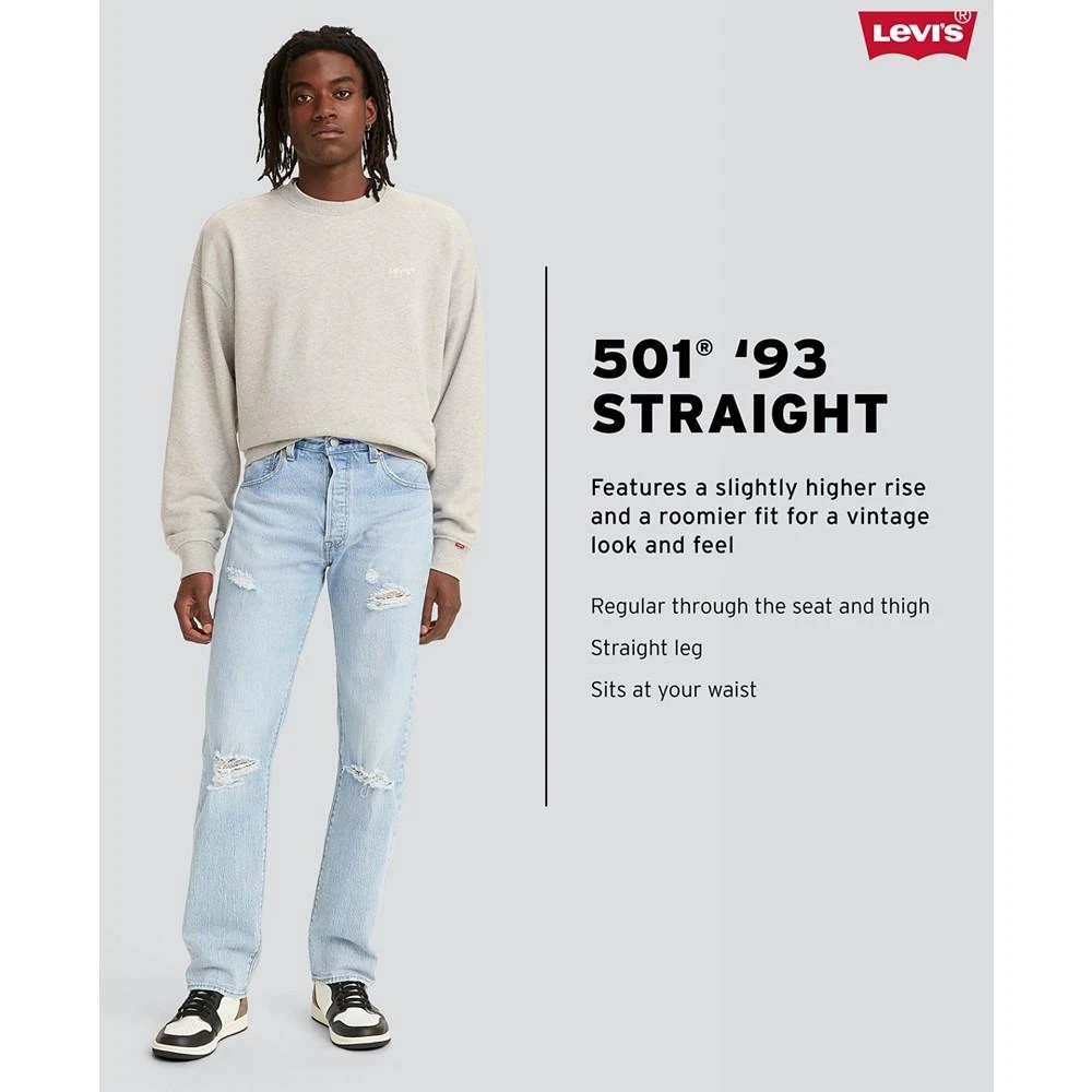 商品Levi's|Men's 501® '93 Vintage-Inspired Straight Fit Jeans,价格¥183,第4张图片详细描述