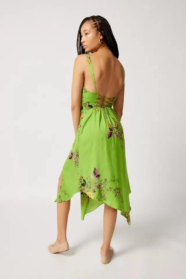 商品Urban Outfitters|UO Priscilla Lace-Up Midi Dress,价格¥152,第4张图片详细描述