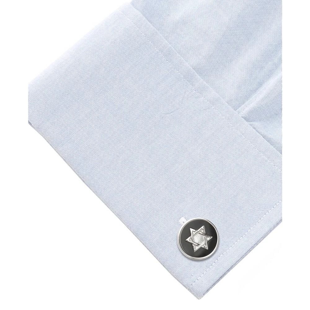 商品Ox and Bull Trading Co.|Men's Star of David Onyx Stainless Steel Cufflinks,价格¥391,第3张图片详细描述