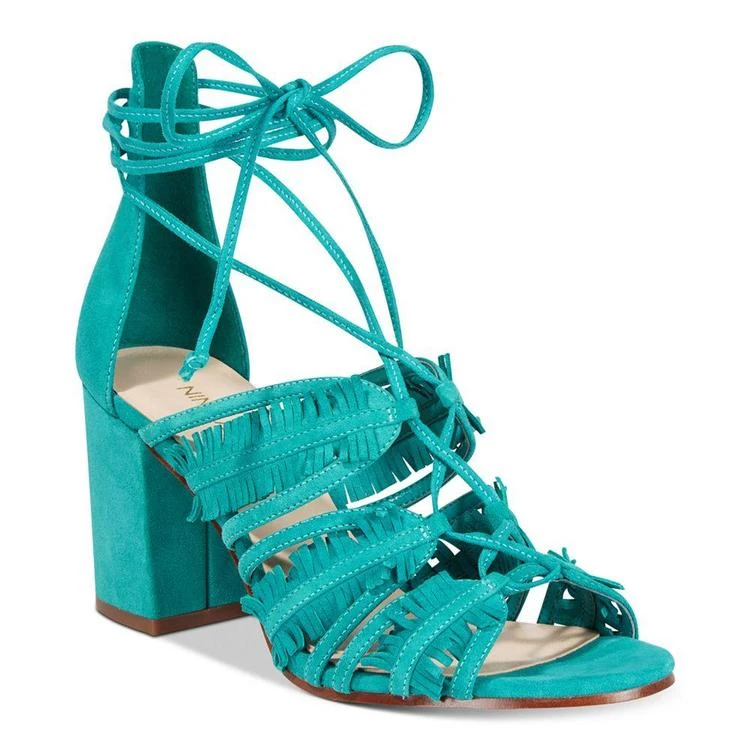 商品Nine West|Genie Lace-Up Block-Heel Sandals,价格¥262,第2张图片详细描述