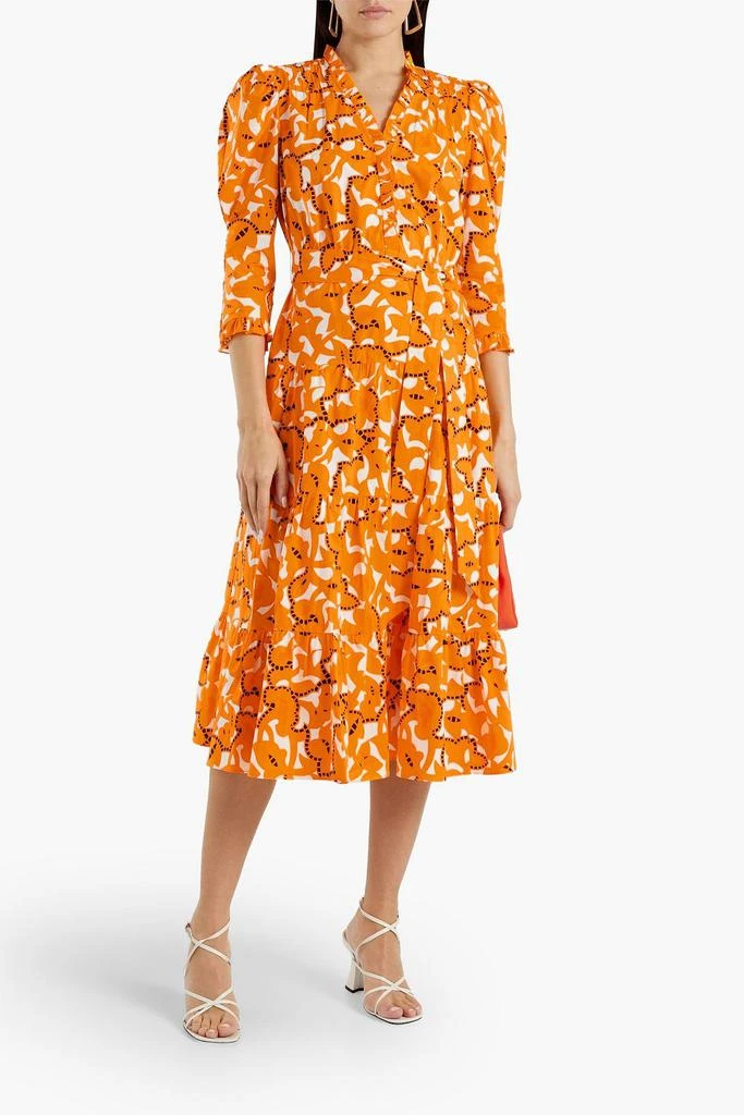 商品Diane von Furstenberg|Leylani ruffled printed cotton-poplin midi dress,价格¥795,第2张图片详细描述