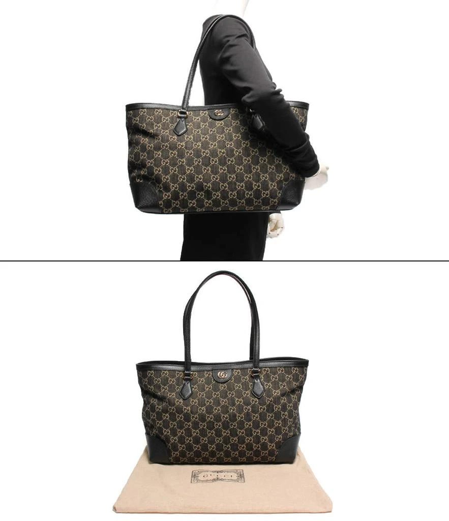 Gucci Black GG Coated Canvas Leather Medium Ophidia Tote Bag  商品