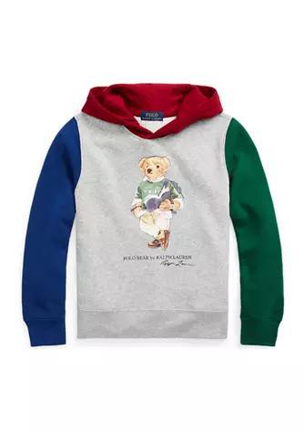商品Ralph Lauren|Boys 8-20 Polo Bear Color Blocked Fleece Hoodie,价格¥389,第1张图片