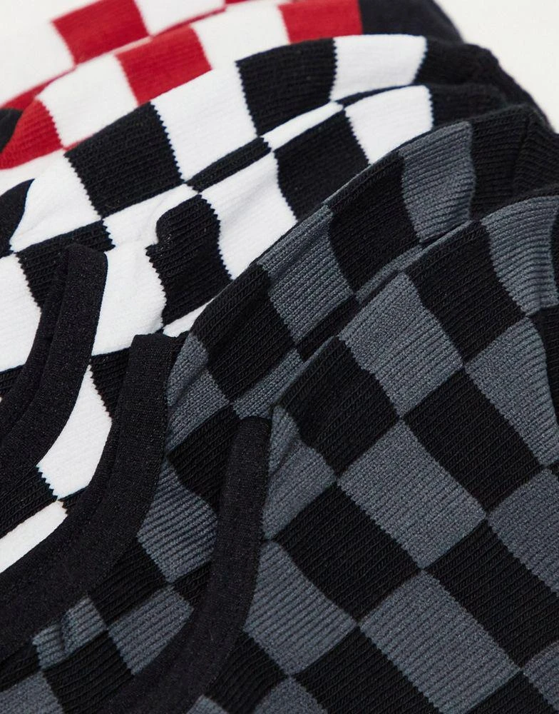 商品Vans|Vans Classic Super no show 3-pack checkerboard socks in multi,价格¥101,第2张图片详细描述