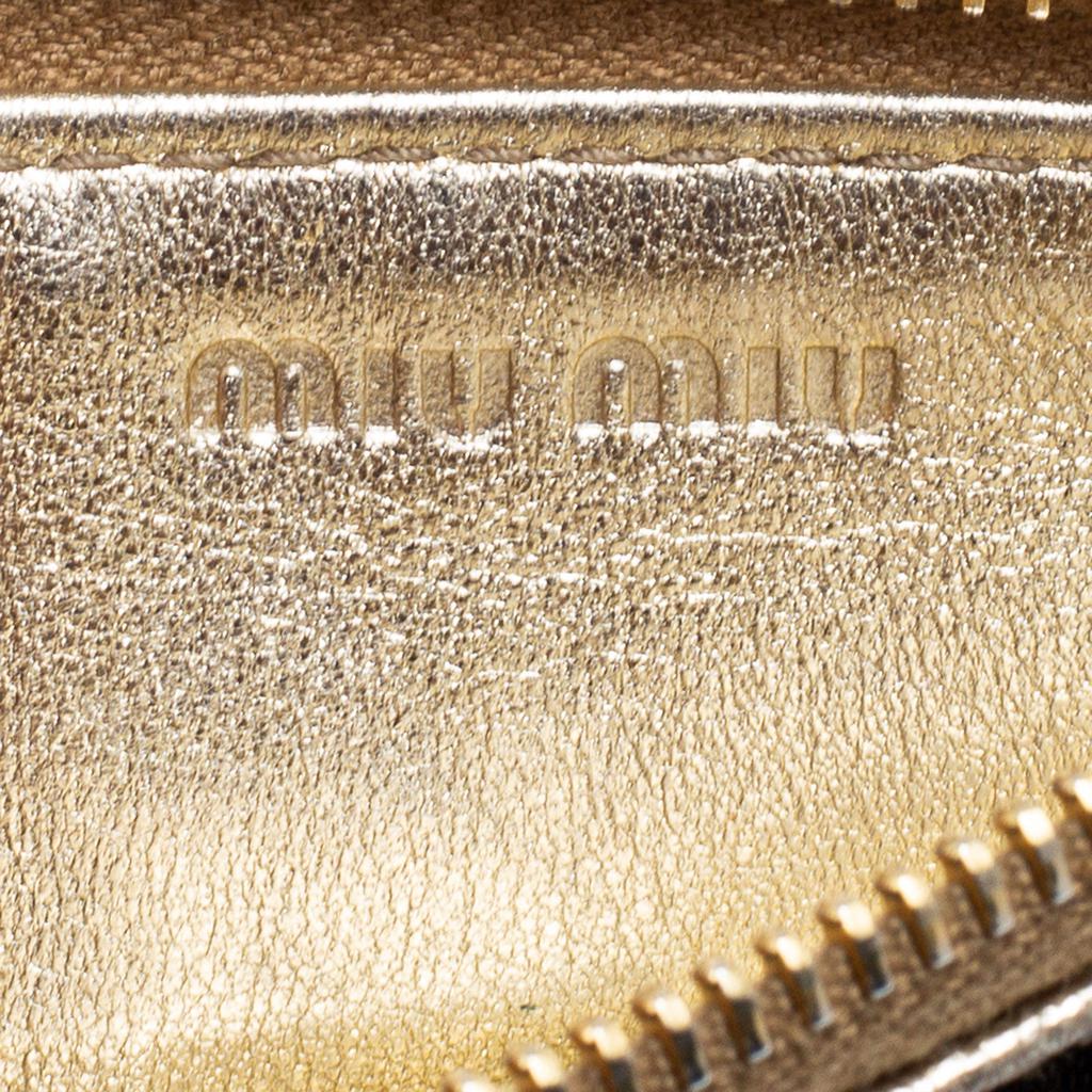 Miu Miu Metallic Gold Leather Madras Card Holder商品第8张图片规格展示
