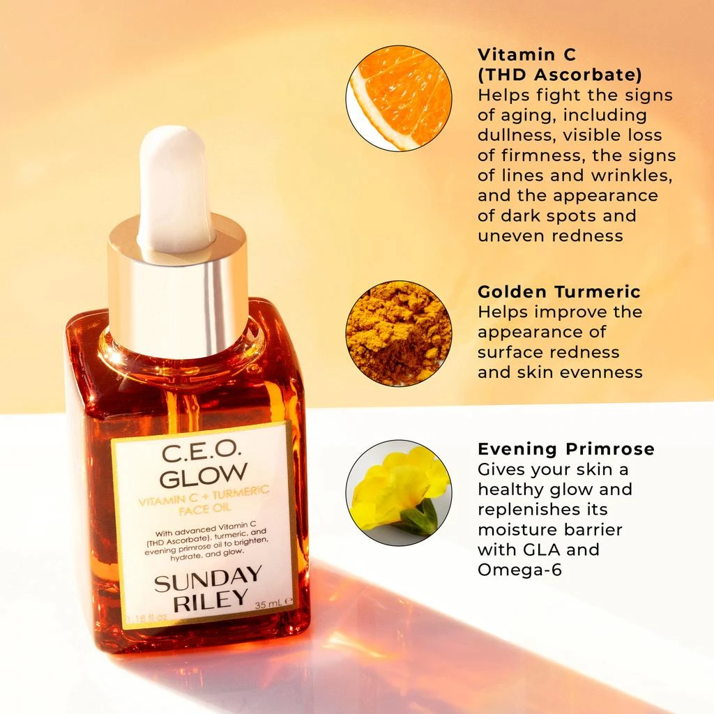 商品Sunday Riley|Sunday Riley C.E.O. Glow Vitamin C Turmeric Face Oil,价格¥334,第3张图片详细描述