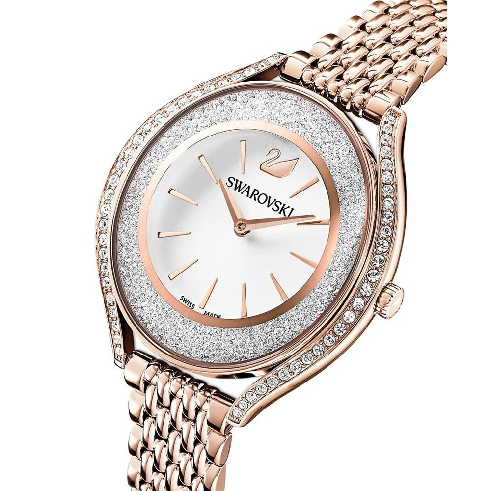 商品Swarovski|Women's Swiss Crystalline Aura Rose Gold-Tone Stainless Steel PVD Bracelet Watch 35mm,价格¥3615,第5张图片详细描述