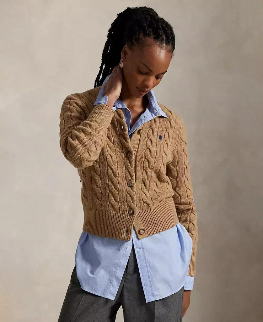 商品Ralph Lauren|Women's Cable-Knit Wool-Cashmere Cardigan Sweater,价格¥1974,第3张图片详细描述