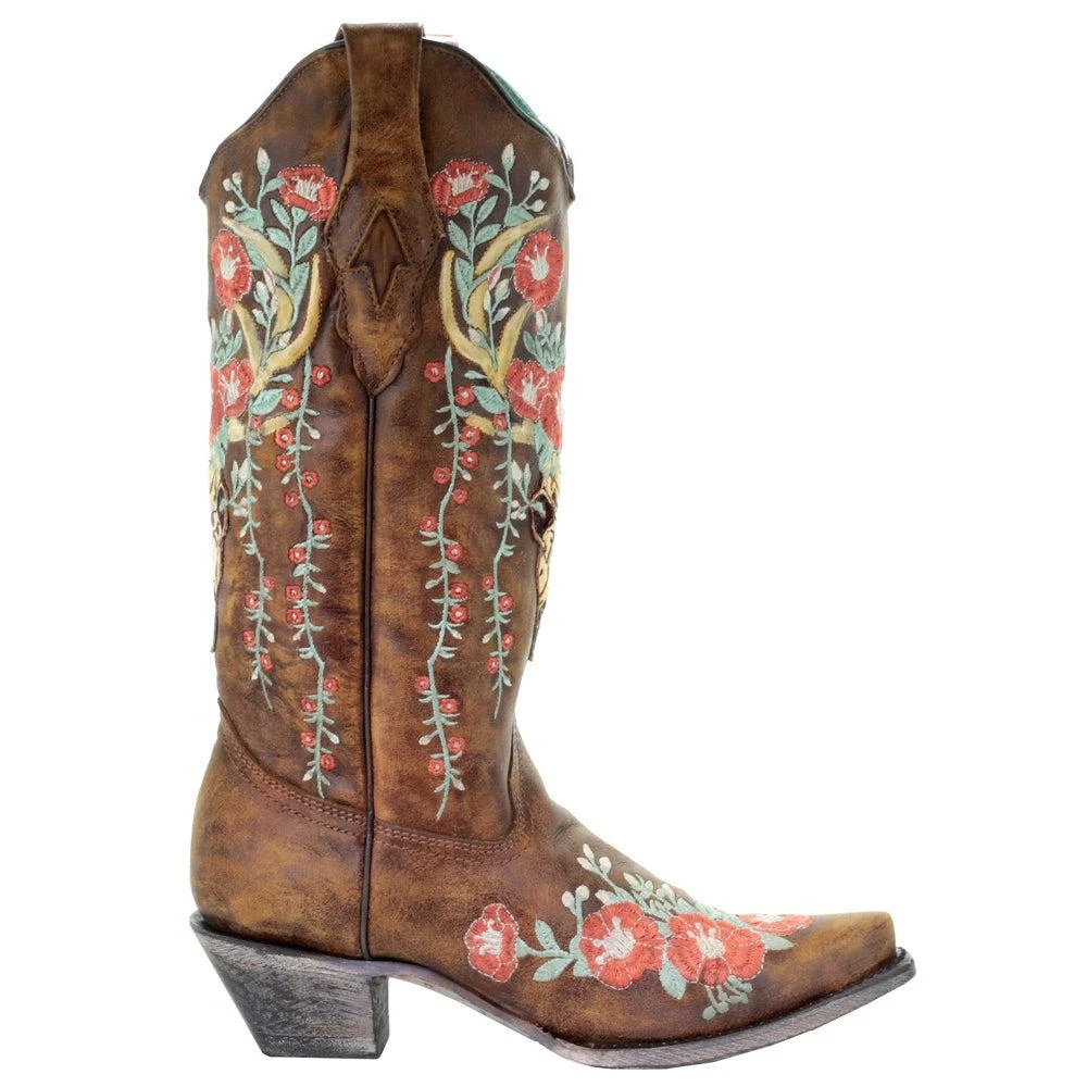 商品Corral Boots|A3652 Embroidery Snip Toe Cowboy Boots,价格¥1771,第1张图片