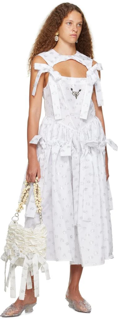 商品CHOPOVA LOWENA|SSENSE Exclusive White Wedding Carve Bow Midi Dress,价格¥11735,第4张图片详细描述