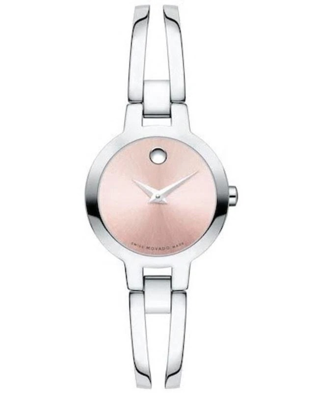 商品Movado|Movado Amorosa Pink Dial Stainless Steel Women's Watch 0607387,价格¥2517,第1张图片