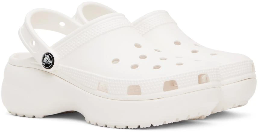 商品Crocs|White Classic Platform Clogs,价格¥179,第4张图片详细描述